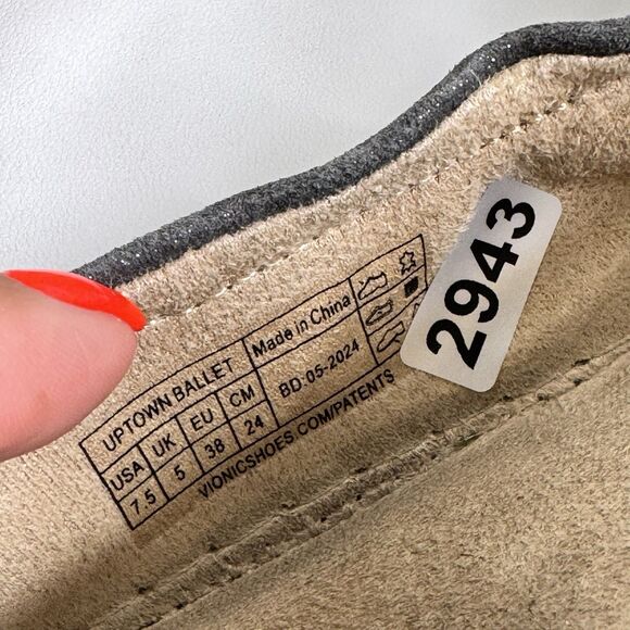 Vionic Slip On Uptown Ballet Flats Sz 7.5 Loafer Shimmer Gray Comfort Orthopedic - Picture 11 of 13